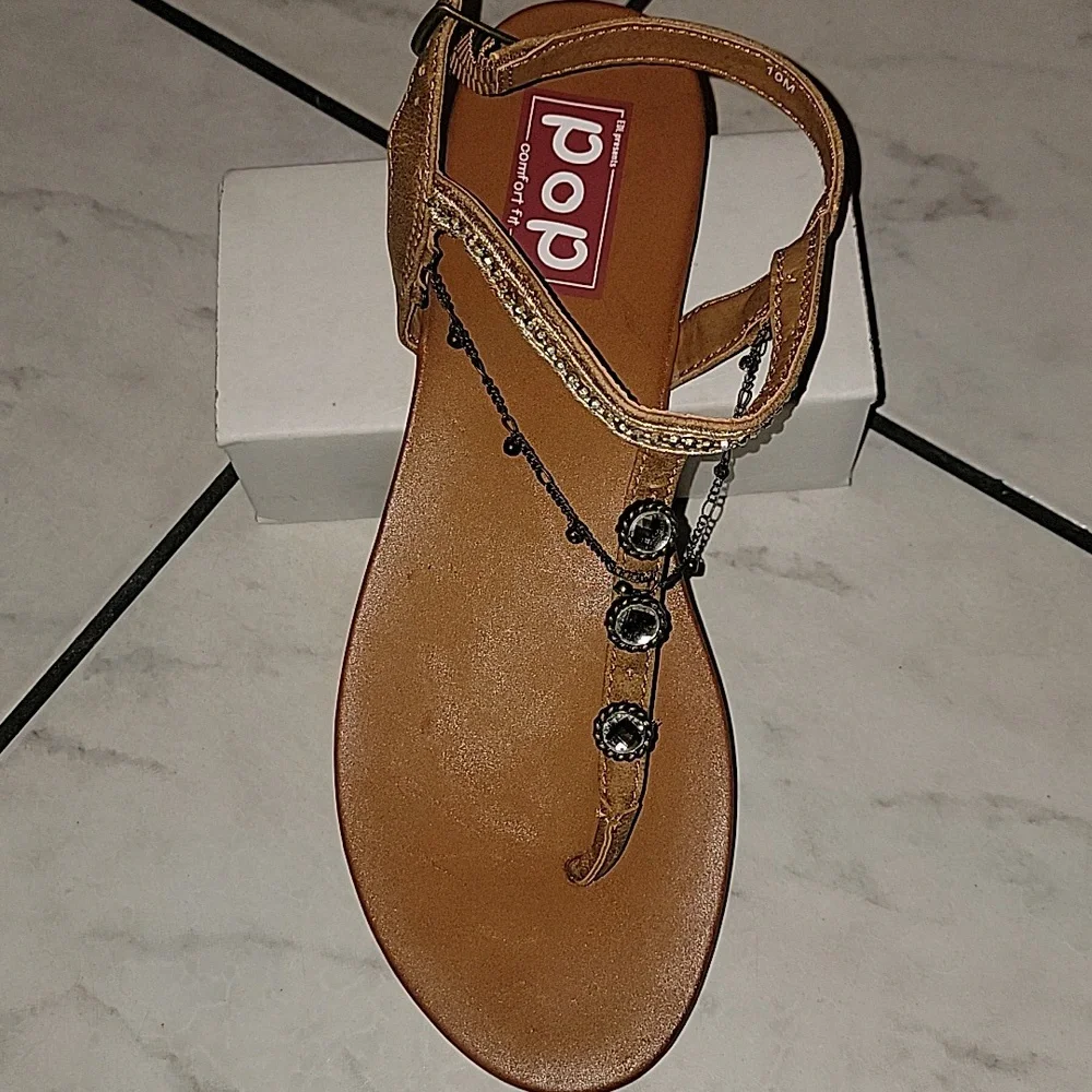 DECORATED T-STRAP SANDALS - Picture 2 of 4